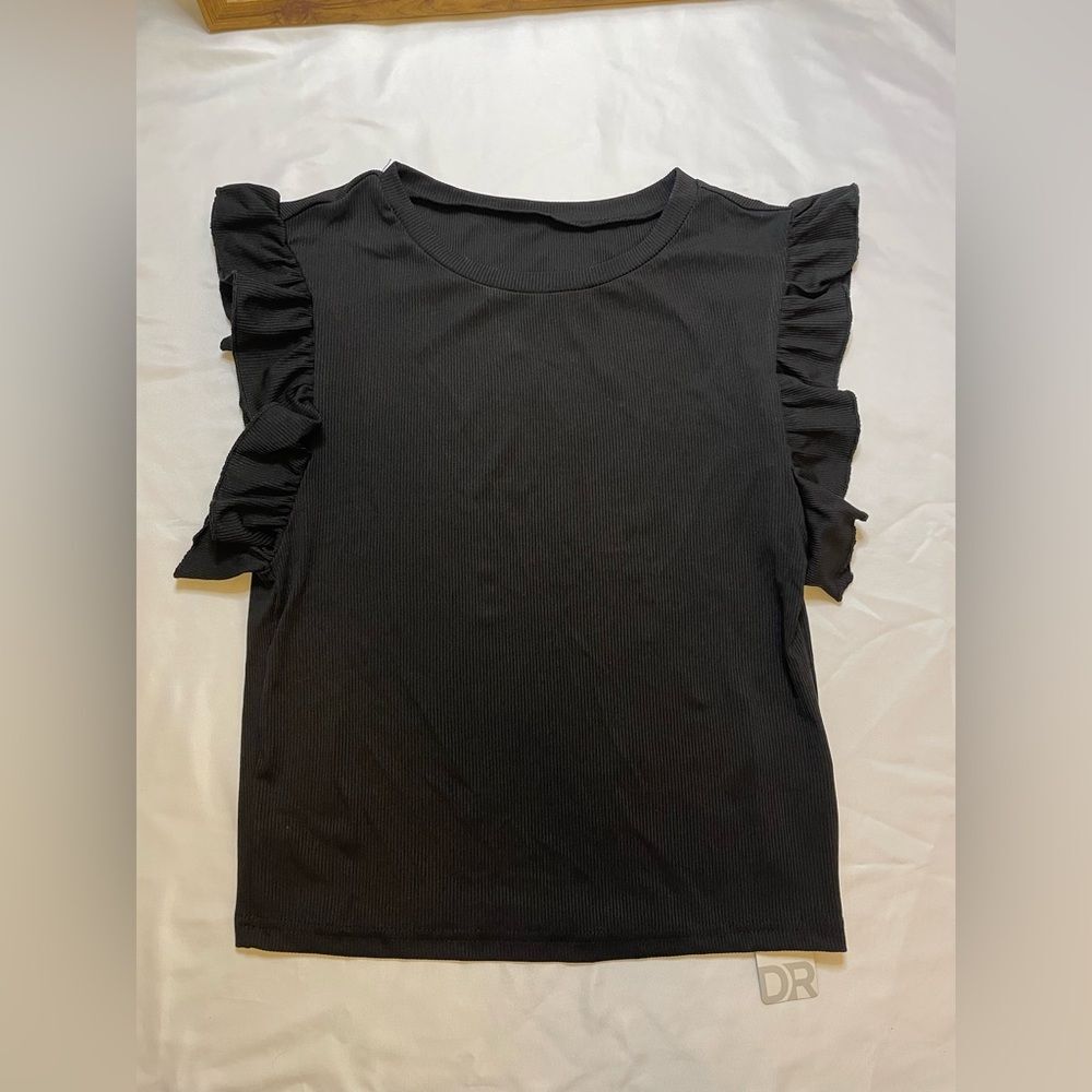 NWT Dressin size large black ribbed tank top